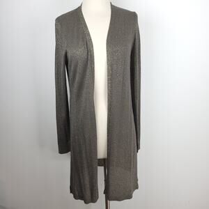 White House Black Market NEW Olive Shimmer Midi Coverup Cardigan Medium